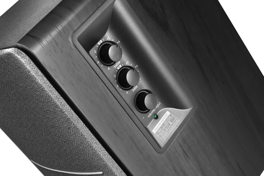 BOXE EDIFIER 2.0, RMS: 42W (2 x 21W), bluetooth, telecomanda wireless, volum, bass, treble, optical, black, "R1280DB" — miniatură
