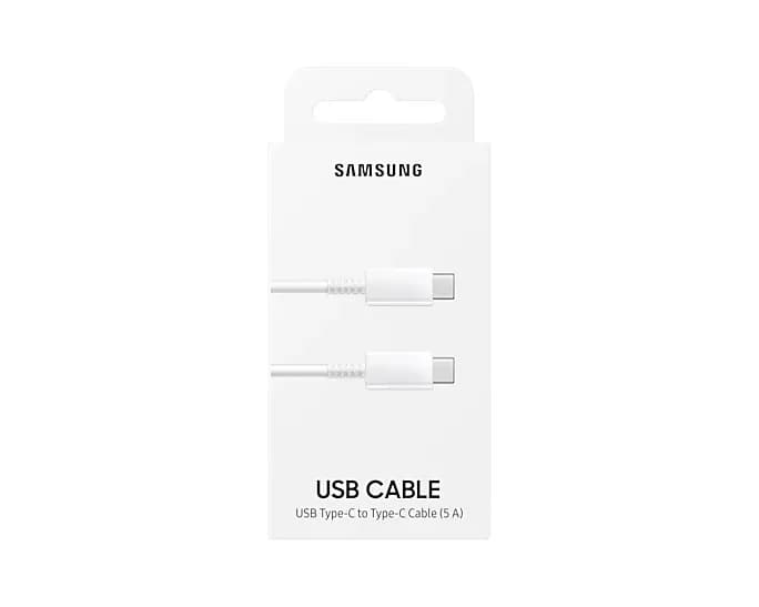 CABLU alimentare smartphone Samsung, USB Type-C (T) la USB Type-C (T), cauciuc, lungime 1 m, alb, "EP-DN975BWEGWW" — miniatură