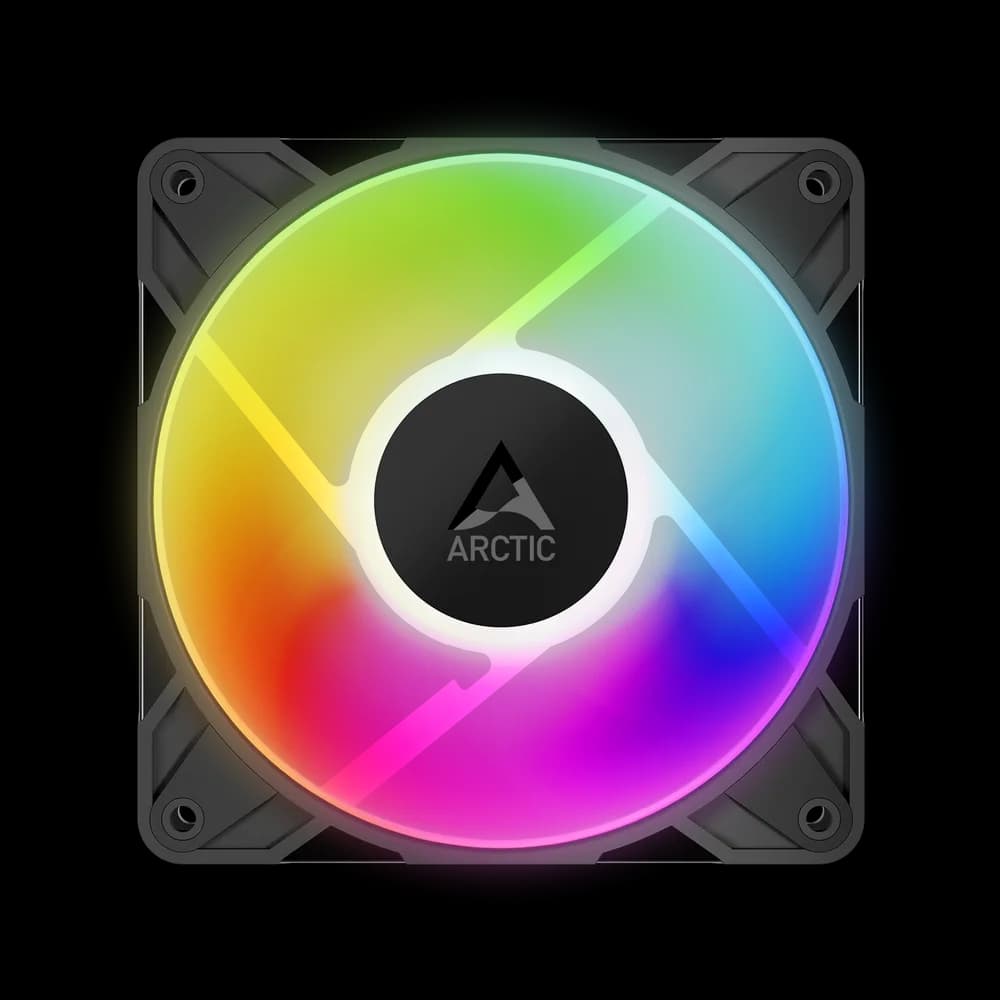 Ventilator Arctic "P12 Pro A-RGB LN", 120mm, 450 - 2000 RPM, FDB, 49 cfm, 4-Pin Fan Plug + 4-Pin Socket/3-Pin A-RGB Plug + 3-Pin Socket, negru, "ACFAN00344A" — miniatură