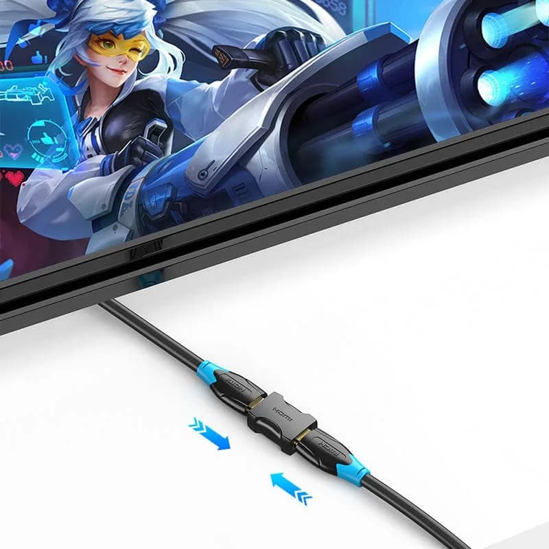 Adaptor video Vention, cupla HDMI (M) la HDMI (M), rezolutie 4K la 60Hz, bidirectional, conectori auriti, negru, "AIRB0-2" - 6922794747968 — miniatură