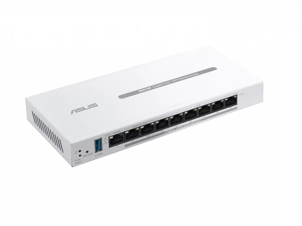 ASUS WIRED ROUTER 8 porturi POE EBG19P, Standarde wireless: Bluetooth® 3.0, Bluetooth® 3.2, IEEE 802.1p, IEEE 802.1q, IEEE 802.3, IEEE 802.3ab, IEEE 802.3i, IEEE 802.3u, IEEE 802.3x, IPv4, IPv6, 1 x antena interna Bluetooth, Procesor: 1.8GHz Dual-core ARMv8, Memorie: 256 MB Flash, 512 MB RAM — miniatură