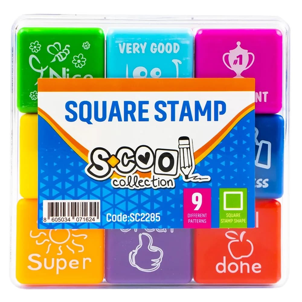 Accesorii craft, Stampilute patrate, 9 buc/set - S-COOL — miniatură