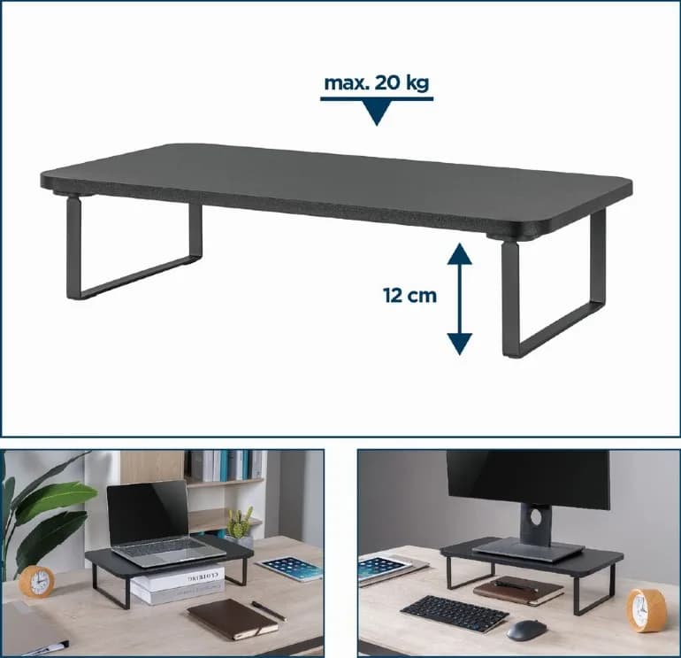 MASA Gembird, pt TV/monitor, max 20 Kg, dimensiune, 500x260x122mm, rectangular, black, "MS-TABLE-03" — miniatură