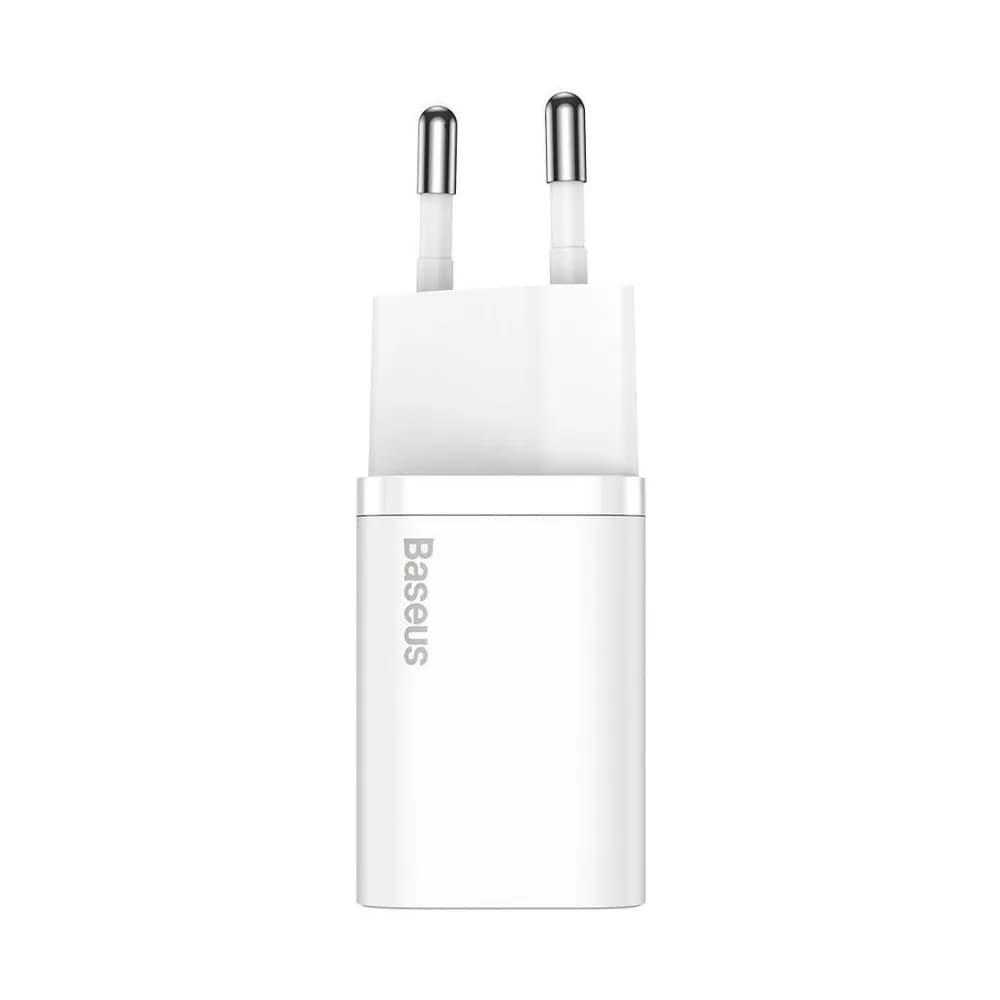 INCARCATOR retea Baseus Super Si, Quick Charge 25W, 1 x USB Type-C 5V/3A max, include cablu USB Type-C la USB Type-C 1m, alb "TZCCSUP-L02" - 6953156206038 — miniatură
