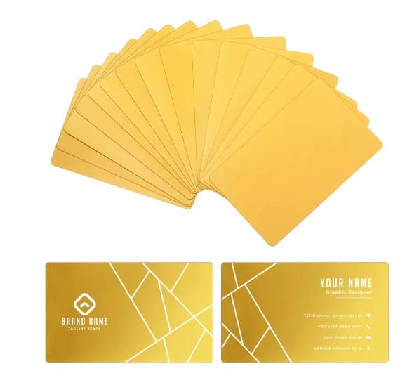 Material pentru gravare laser AlgoLaser Aluminum Business Cards (100 buc) (ALABC-Gold) — miniatură