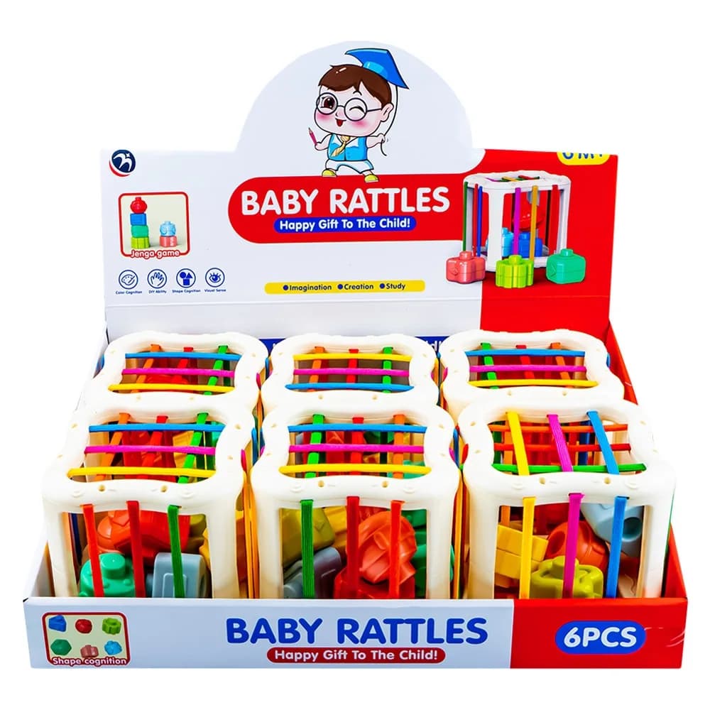 Cuburi senzoriale, pentru bebelusi, 6 buc/set — miniatură
