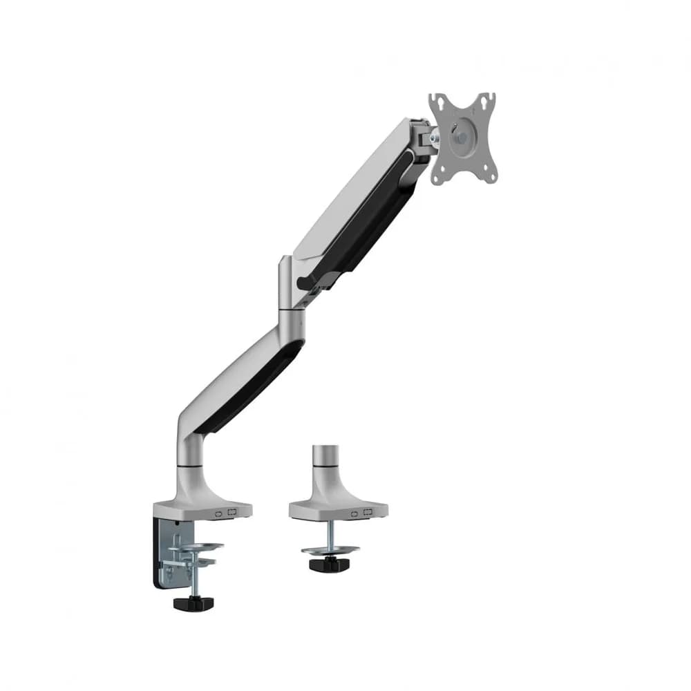 Suport monitor Serioux MM82-C012, tehnologie arc cu gaz, compatibilitate dimensiune ecran 17"-45", greutate maximă suportata: (per ecran): 1~16kg, greutate maximă suportata pentru ecran curbat (per ecran): 1 ~ 13 kg, VESA: 75x75, 100x100, inclinare: +90°~-90°, pivotare: +90°~-90°