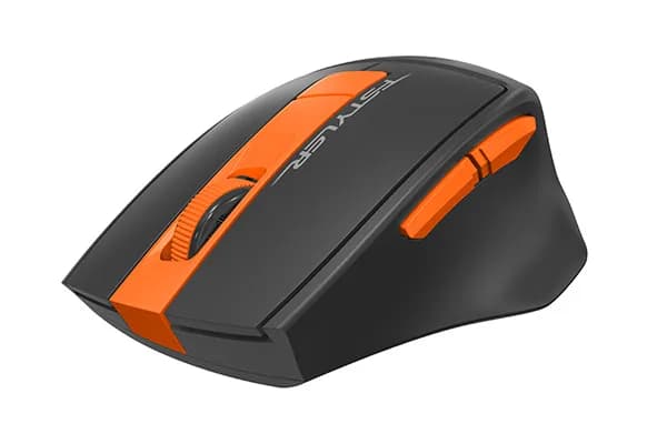 MOUSE A4tech, "FG30", gaming, wireless, 2.4GHz, optic, 2000 dpi, butoane/scroll 6/1, negru / portocaliu, 45507106 "FG30 Orange" — miniatură