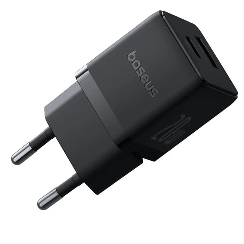 INCARCATOR retea Baseus Palm, Quick Charge 20W, 1 x USB Type-C, 1 x USB, negru "P10111608113-00" - 6932172672737 — miniatură