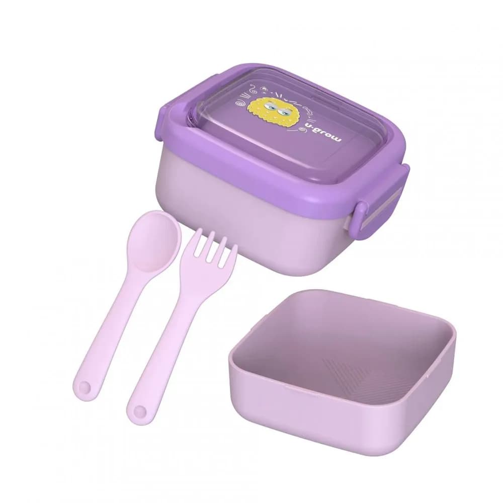 Caserola 2in 1 cu lingurita si furculita, mov, U-Grow — miniatură