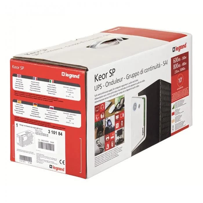 UPS LEGRAND, "KEOR SP", Line Int. cu management, mini tower, 2000VA/1200W, AVR, IEC x 2/ Schuko x 2, back-up 1 - 10 min., "000000000000310193" — miniatură