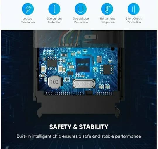 ADAPTOR USB Ugreen, "CM257" 2.5" SATA la USB 3.0, viteza max 6 Gb/s, nu include adaptor DC 12V, negru "60561" - 6957303865611 — miniatură