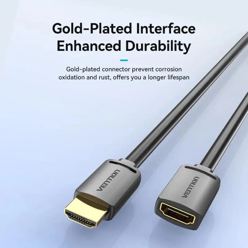 Cablu video prelungitor Vention, HDMI(M) la HDMI(T), 0.5m, rezolutie 4K la 60Hz, negru, "AHCBD" - 6922794766846 — miniatură