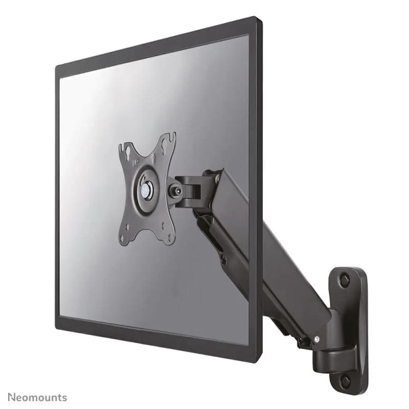 Suport perete Neomounts WL70-440BL11; pentru display-uri cu diagonale 17"-32", sistem de prindere VESA 75x75~100x100, greutate maxima suportata 9kg, full motion, tilt +90/-45°, swivel +/-180°, rotate 360°, inaltime reglabila manual 0-250mm; gas spring; culoare negru.