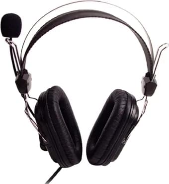 CASTI A4tech, "ComfortFIt", cu fir, standard, utilizare multimedia, microfon pe brat, conectare prin Jack 3.5 mm, negru, "HS-50" — miniatură