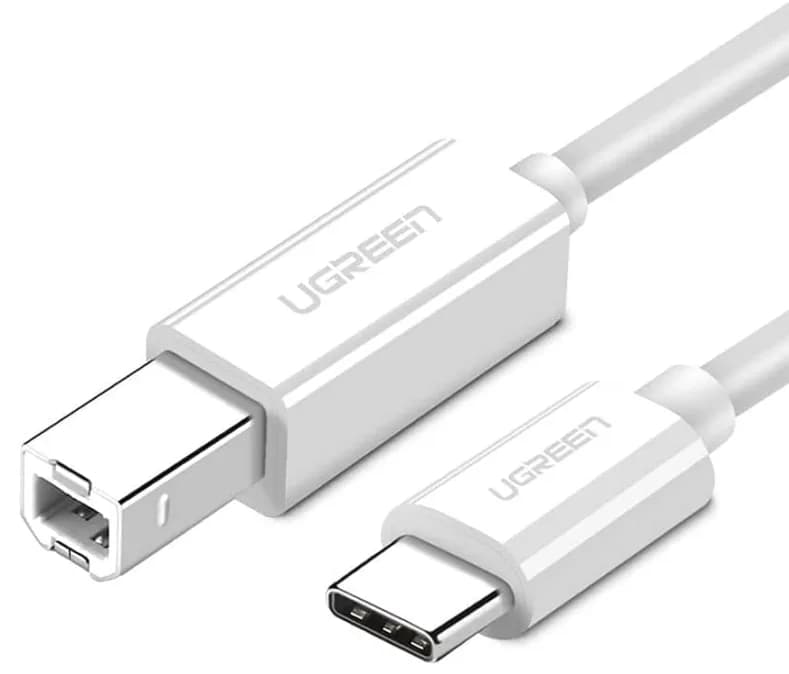 CABLU USB Ugreen pt. imprimanta, "US241" USB Type-C (T) la USB 2.0 Type-B (T), 1.5m, alb, "40417" - 6957303844173