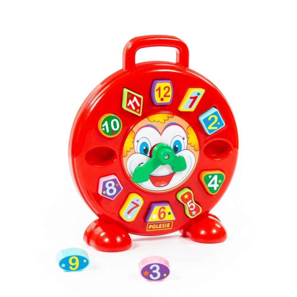 Ceas educativ+forme - Clown, 26x7x30 cm, Polesie — miniatură