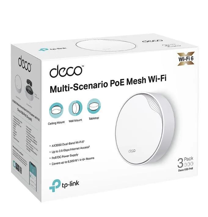 Router wireless TP-LINK Deco X50-POE(3-pack), WIFI 6, Mesh, Dual Band — miniatură