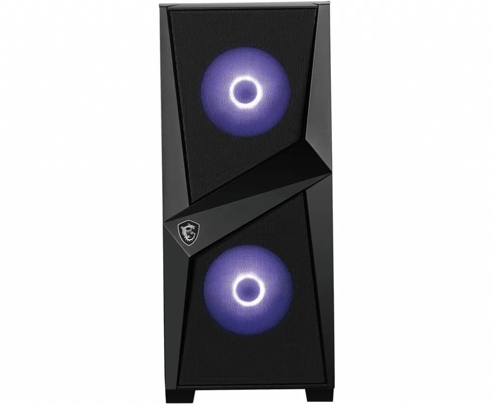 CARCASA MSI Middle Tower, ATX, "MAG FORGE 100M", fara sursa, sticla securizata, fan x 3, USB 3.2 gen 1 x 2, Jack 3.5 mm x 2, mesh pt. filtrare praf, negru, "MAG FORGE 100M" — miniatură