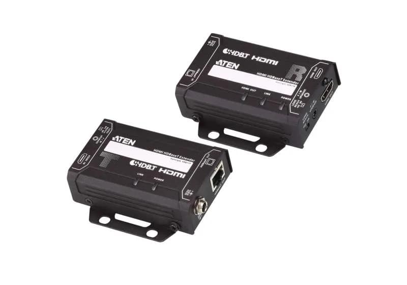 Extender Aten VE811-AT-G. Tipul: Emițător & receiver AV, Rezoluţia maximă: 4096 x 2160 Pixel, Tipuri de cabluri suportate: Cat5e, Cat6, Cat6a. Tehnologia de conectare: Prin cablu. Tensiune operare (emițător): 5 V, Tensiune operare (receptor): 5 V. Greutate: 630 g, Dimensiuni receiver (L x l x H)