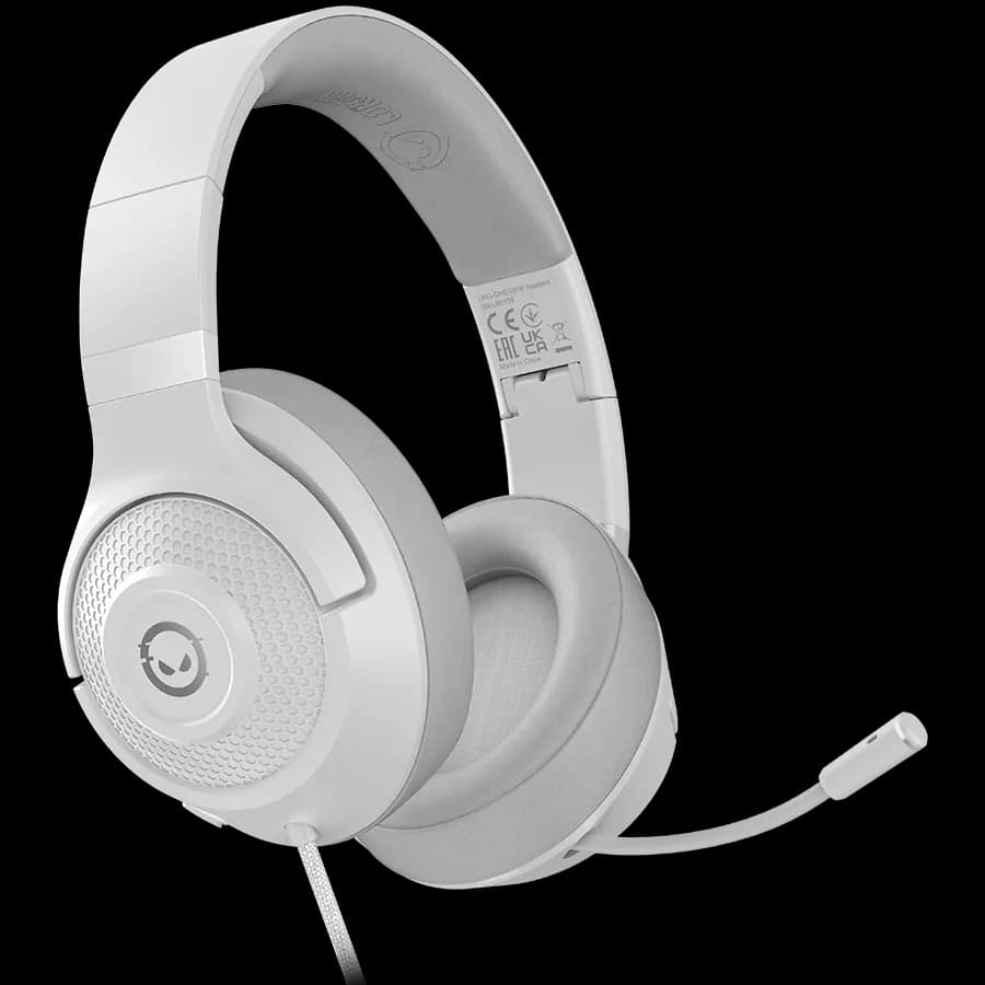LORGAR Noah 101, Gaming headset with microphone, 3.5mm jack connection, cable length 2m, foldable design, PU leather ear pads, size: 185*195*80mm, 0.245kg, white "LRG-GHS101W"
