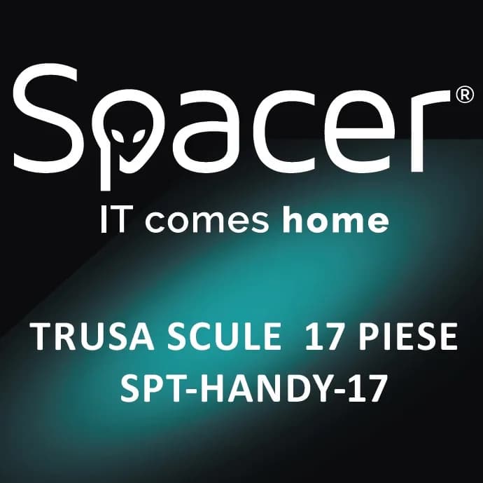 TRUSA scule SPACER contine 1 x ciocan, 1 x patent, 1 x surubelnita, 12 x capete surubelnita, 1 x cheie reglabila, 1 x protectie cauciuc ciocan, 1 x cutie transport si depozitare " SPT-HANDY-17" — miniatură