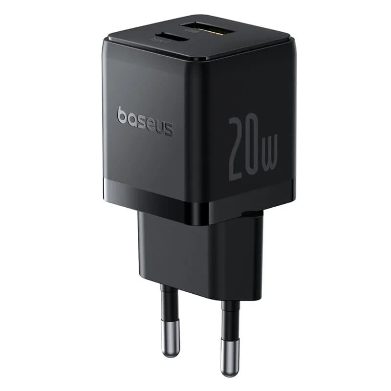 INCARCATOR retea Baseus Palm, Quick Charge 20W, 1 x USB Type-C, 1 x USB, negru "P10111608113-00" - 6932172672737 — miniatură