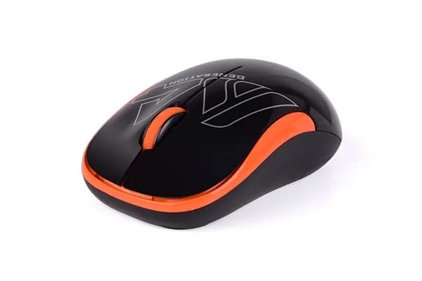 MOUSE A4tech, PC sau NB, wireless, 2.4GHz, optic, 1000 dpi, butoane/scroll 3/1, negru / portocaliu, 45507104 "G3-300N-BO" — miniatură