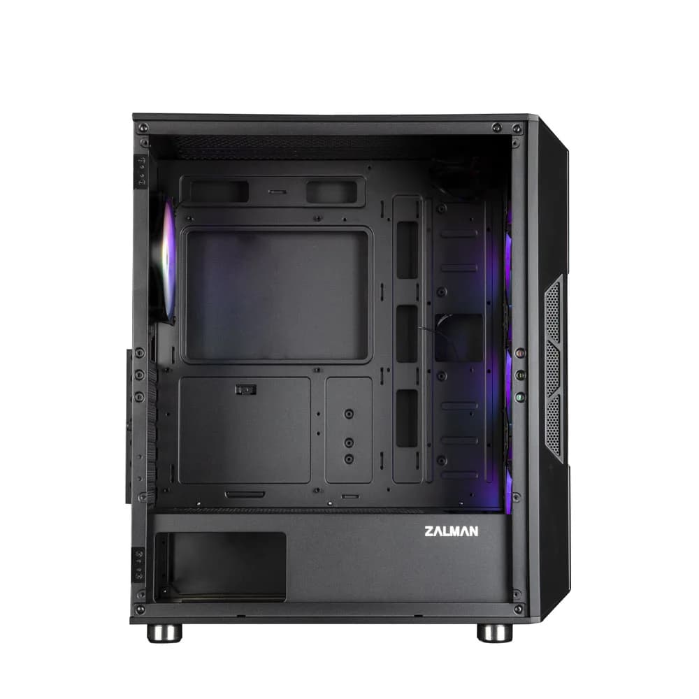 CARCASA Zalman "i3 Neo TG", middle tower, gaming, fara sursa, suporta 8xfan, 4xfan inclus, PSU shroud, USB 3.1 gen1 x 2, USB 2.0 x 1, audio+mic, 7 sloturi expansiune, negru, "i3 NEO TG Black" — miniatură
