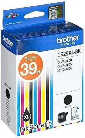 Cartus Cerneala Original Brother Black, LC529XLBK, pentru DCP-J100|J105|MFC-J200, 2.4K, "LC529XLBK"