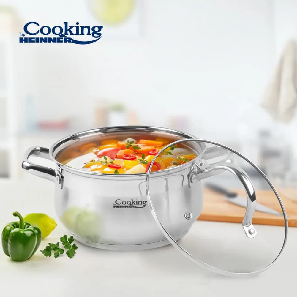 SEMIOALA INOX+CAPAC, 20 X 11.5 CM, 3.6 L, AMIRA, COOKING BY HEINNER — miniatură