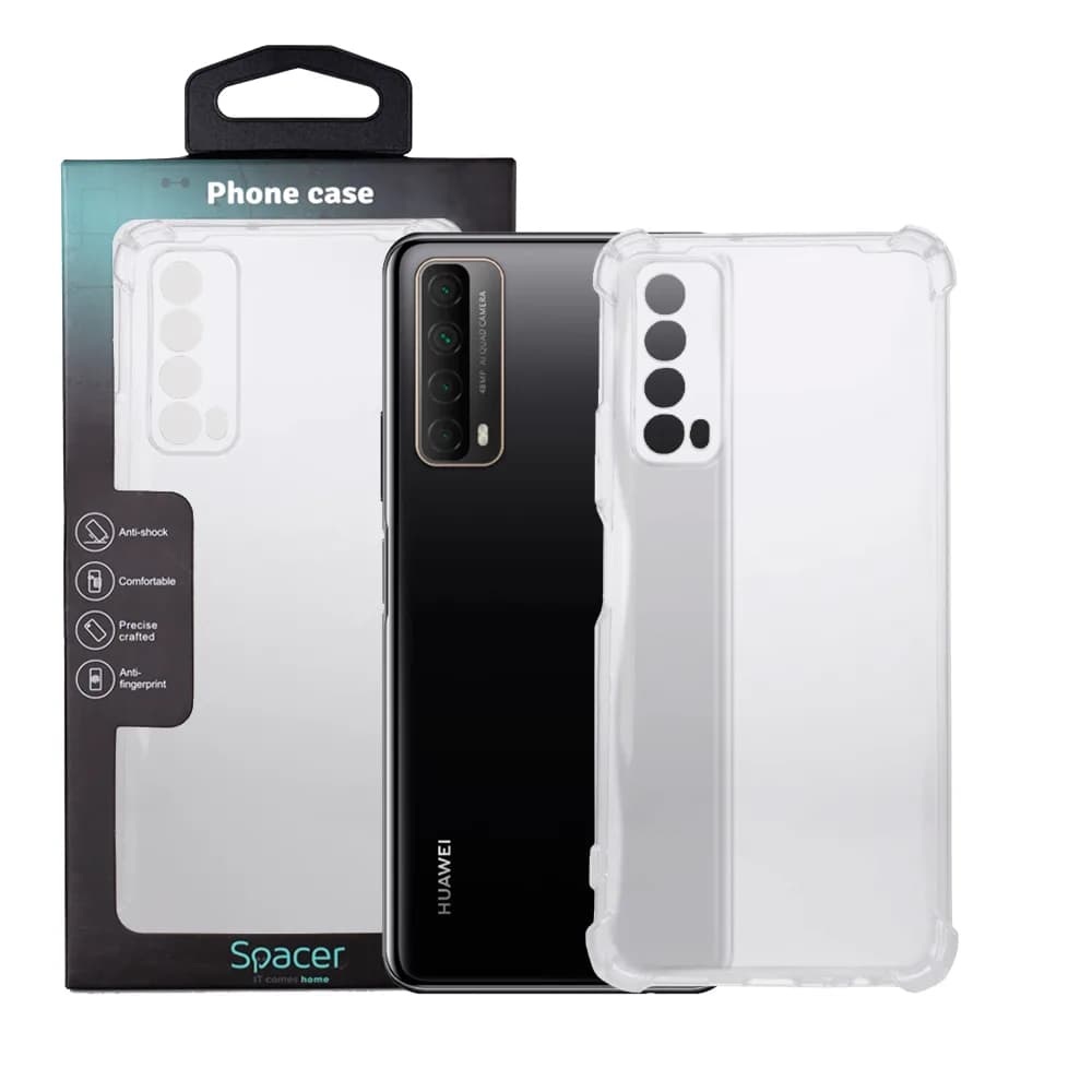 Husa Huawei telefon P Smart, transparent, tip back cover, protectie suplimentara antisoc la colturi, material flexibil TPU, "SPPC-HU-P-S-CLR"