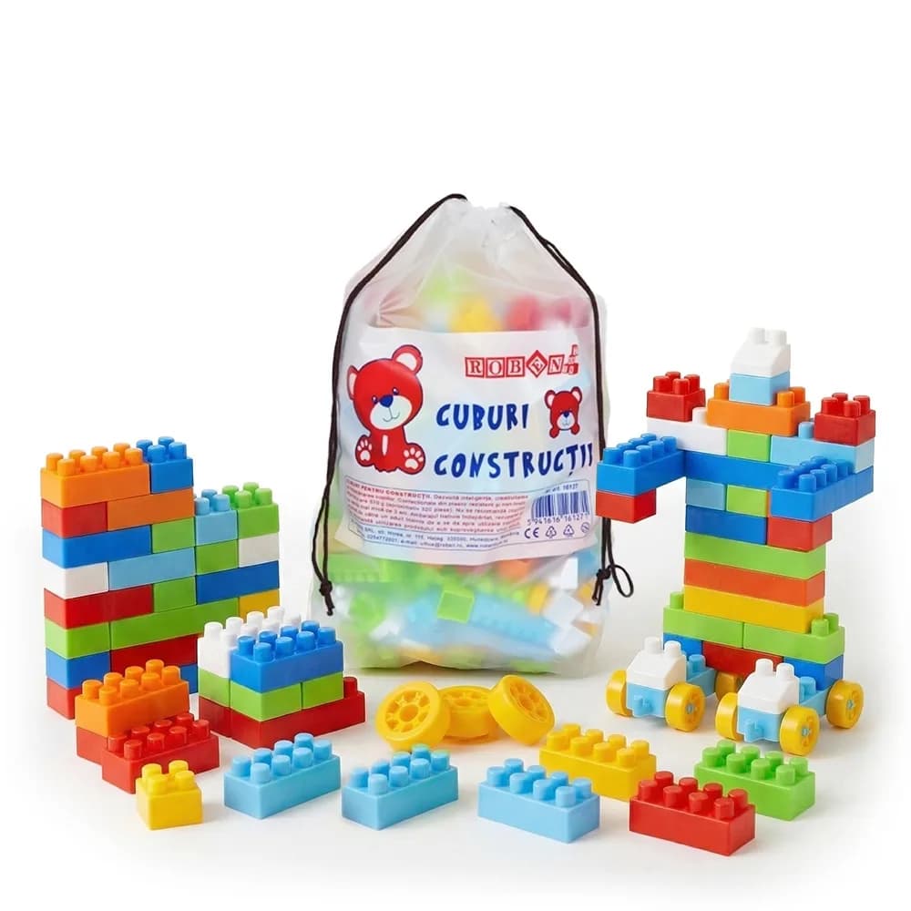 Cuburi constructii ambalaj mare, 320 piese/570g - ROBENTOYS