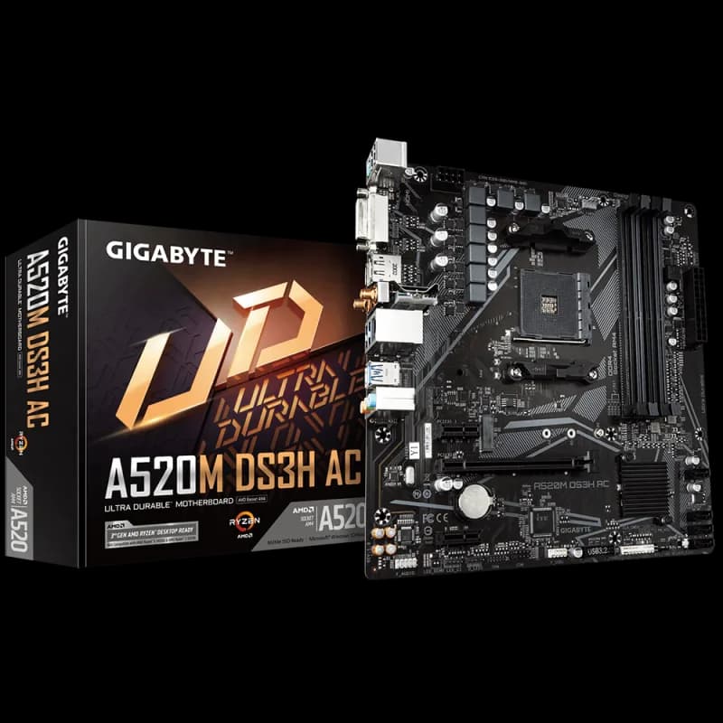 Placa de baza Gigabyte A520M DS3H AC, Socket AM4, DDR4, Micro-ATX