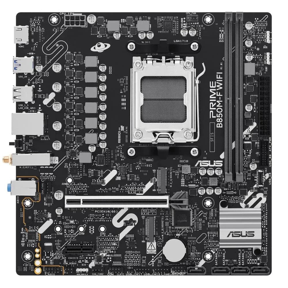 Placa de baza Asus PRIME B850M-F WIFI, AM5, DDR5, mATX, Negru "PRIME B850M-F WIFI"