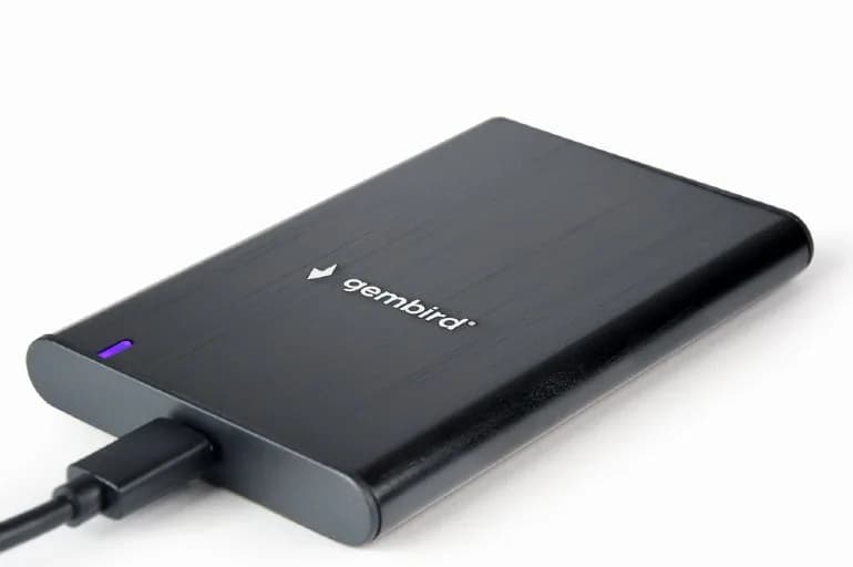 RACK extern GEMBIRD, pt HDD/SSD, 2.5 inch, S-ATA, interfata PC Type-C, aluminiu, negru, "EE2-U3S-6" — miniatură