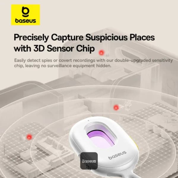 DETECTOR DE CAMERA Baseus Heyo Series II, include cablu alimentare USB la USB Type-C 0.3M, alb "L60476900211-00" - 6932172668419 — miniatură