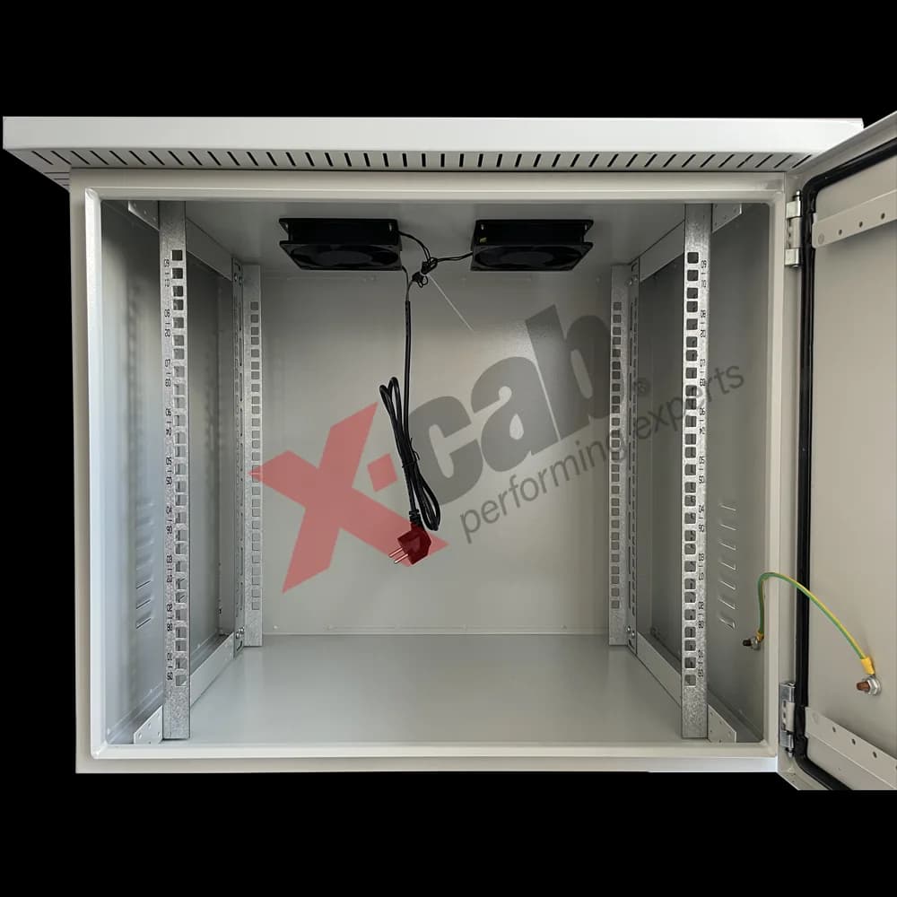 Cabinet metalic de exterior 19", rack de perete, 12U 600x600 mm, IP-55, Xcab "Xcab-OC6612" — miniatură