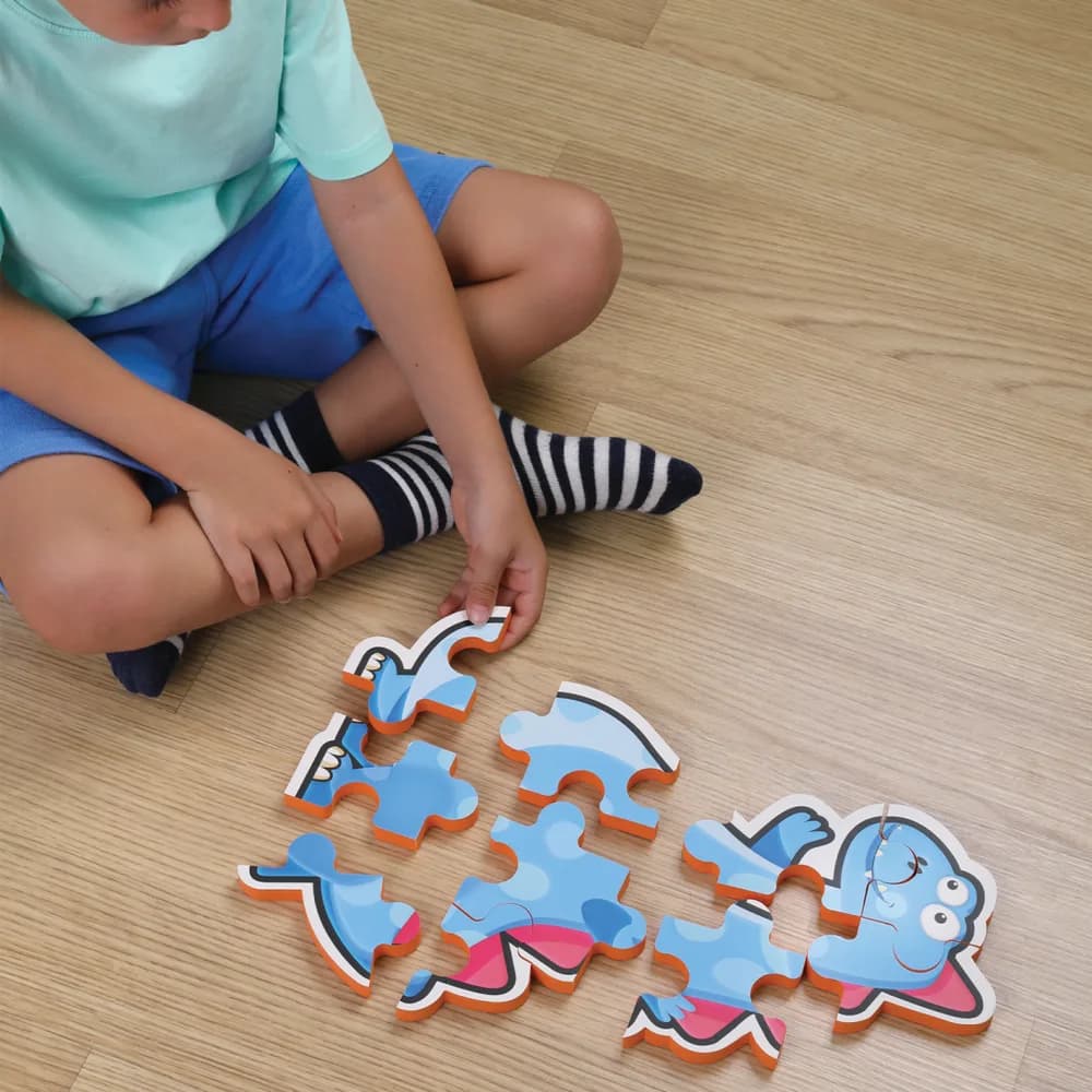 PUZZLE DIN SPUMA EVA, MAXI CU 10 PIESE, ALBASTRU, PUEDO — miniatură
