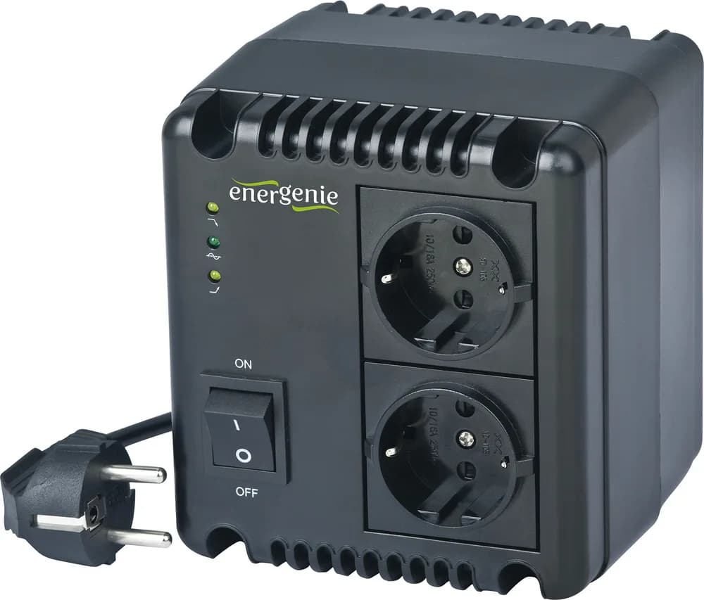 AVR GEMBIRD 1000VA/ 600W, 2 x socket Schuko, indicatie status cu LED, sinusoida pura, "EG-AVR-1001"i)