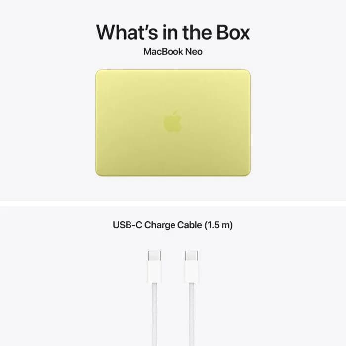 MacBook Neo 13" Retina/Apple A18 Pro (CPU 6-core, GPU 5-core, NeuralEngine16-core)/8GB/256GB - Citrus - INT KB (No Adapter) - 2026 — miniatură