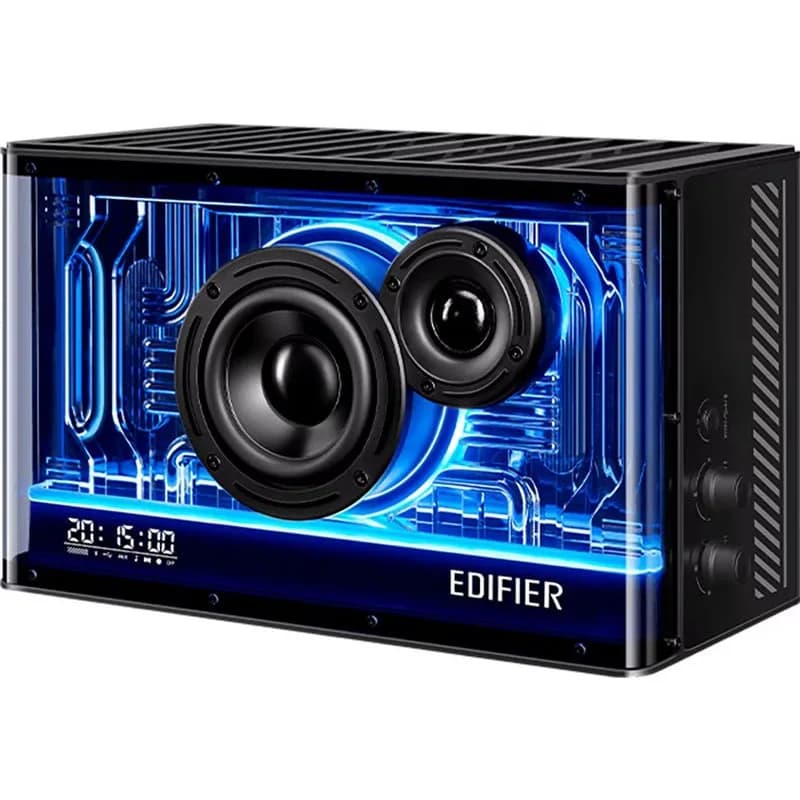 BOXE EDIFIER Gaming desktop, RMS: 40W, Bluetooth 5.3, USB-C, USB-A, AUX, EQs preset 3 moduri, RGB 7 culori, GaN charger 35W, black, "QD35-BK" — miniatură