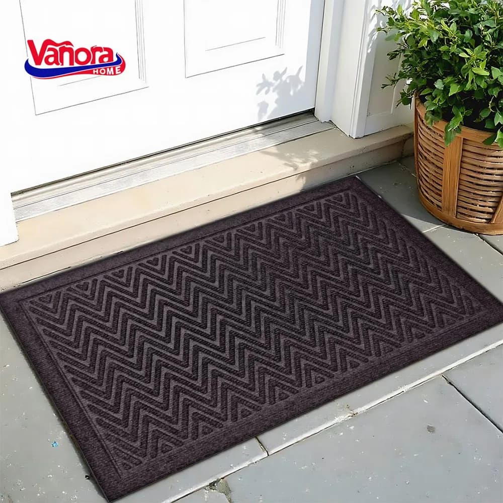 COVORAS INTRARE 40X60 CM TEXTIL+CAUCIUC, CLASSIC NEGRU — miniatură