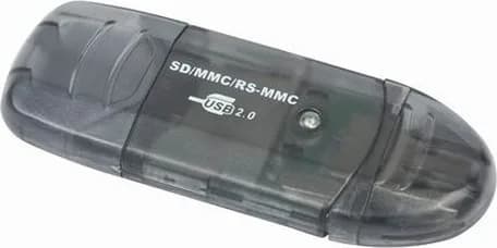CARD READER extern GEMBIRD, interfata USB 2.0, citeste/scrie: SD, MMC, RS-MMC; plastic, negru-transparent, "FD2-SD-1"