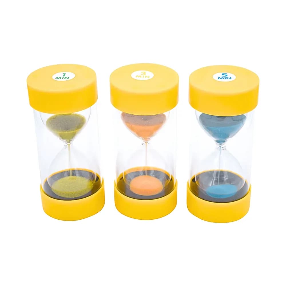 Clepsidre cu bile Ballotini – set cu clepsidre de 1, 3 și 5 min.