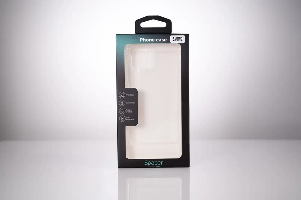 Husa Samsung Galaxy M12 Spacer, transparenta, grosime 1.5mm, protectie suplimentara antisoc la colturi, material flexibil TPU "SPPC-SM-GX-M12-CLR" — miniatură