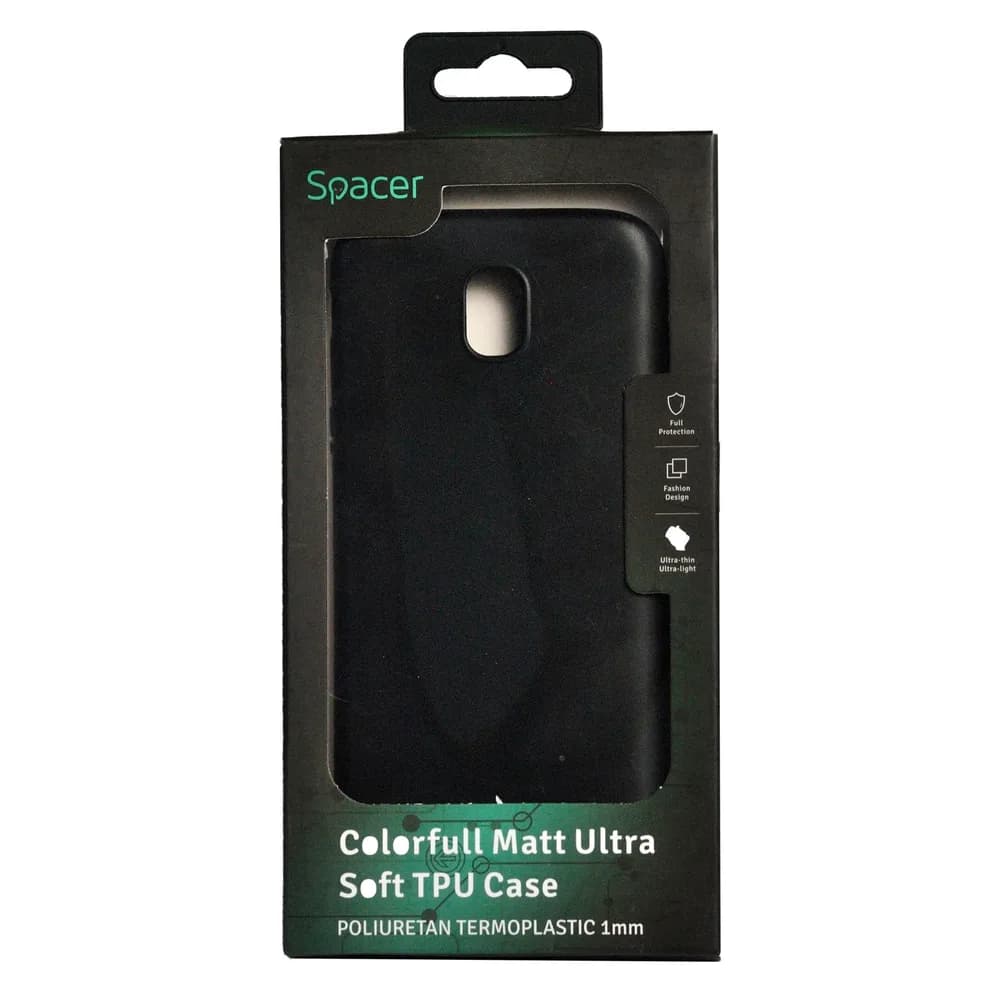 Husa Samsung J7 2017 Spacer, negru, grosime 1 mm, material flexibil TPU, ColorFull Matt Ultra negru "SPT-MUT-SA.J72017" — miniatură