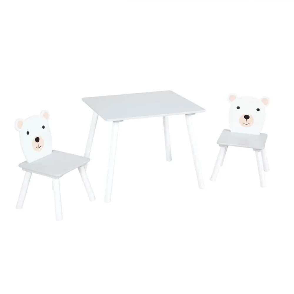 Set masuta si 2 scaune, cu spatiu de activitati, Bear, U-Grow — miniatură