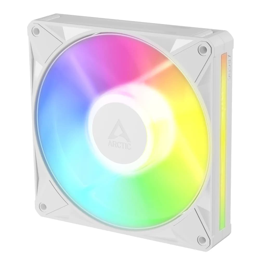 Set 3 ventilatoare Arctic "BioniX P14 A-RGB Wh", 140mm, 450 - 3000 RPM, FDB, 76 cfm, 4-Pin PWM | 3-pin ARGB, alb, "ACFAN00342A" — miniatură