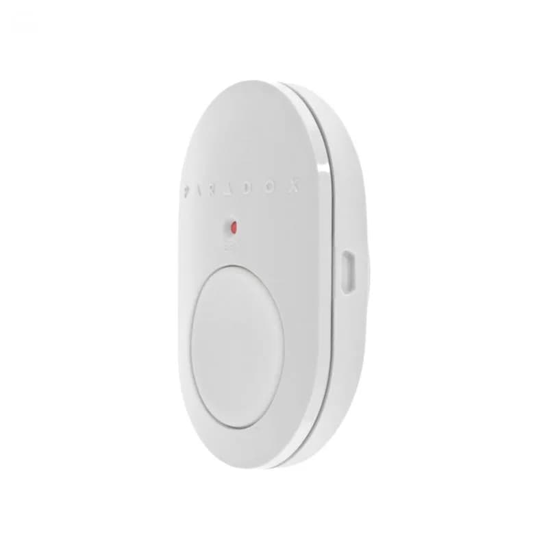 Buton de panică radio Paradox REM101; material rezistent la intemperii; funcţia de panică permite trimiterea instantanee a semnalului către staţia de monitorizare; funcţie test baterie; indicator LED; posibilitatea purtării pe snur sau brăţară; baterie CR2032 cu autonomie 3 ani; culori: alb sau